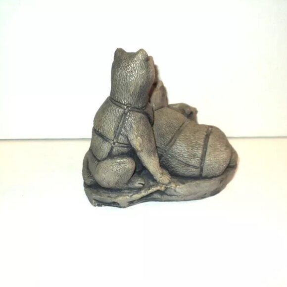 Glacial Ice Age Sculpture 3 Alaskan Sled Dogs Handcrafted for ACE Vintage Gray - Picture 3 of 5